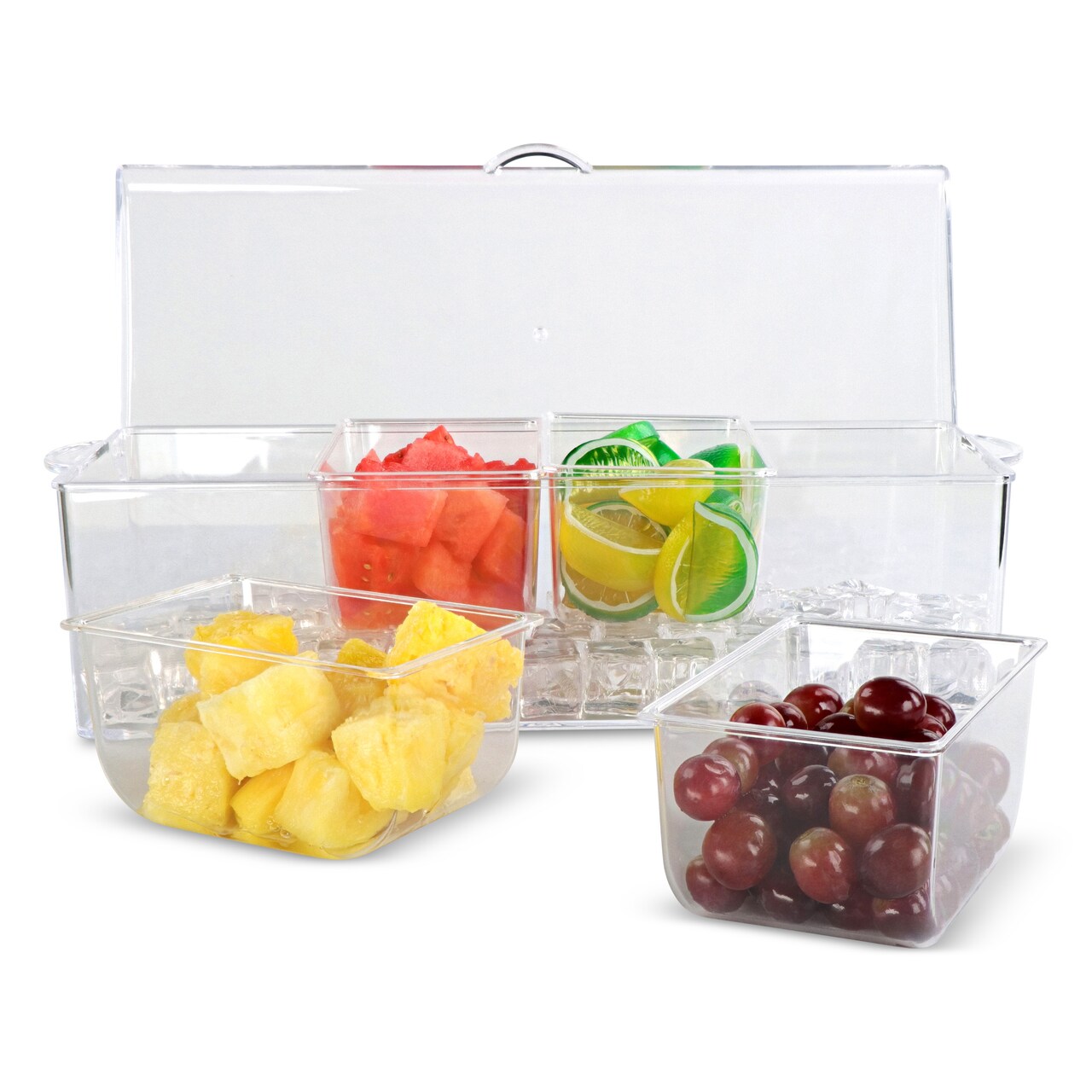 7Penn | Garnish Tray Condiment Tray with Ice Chamber Lid Condiment Containers